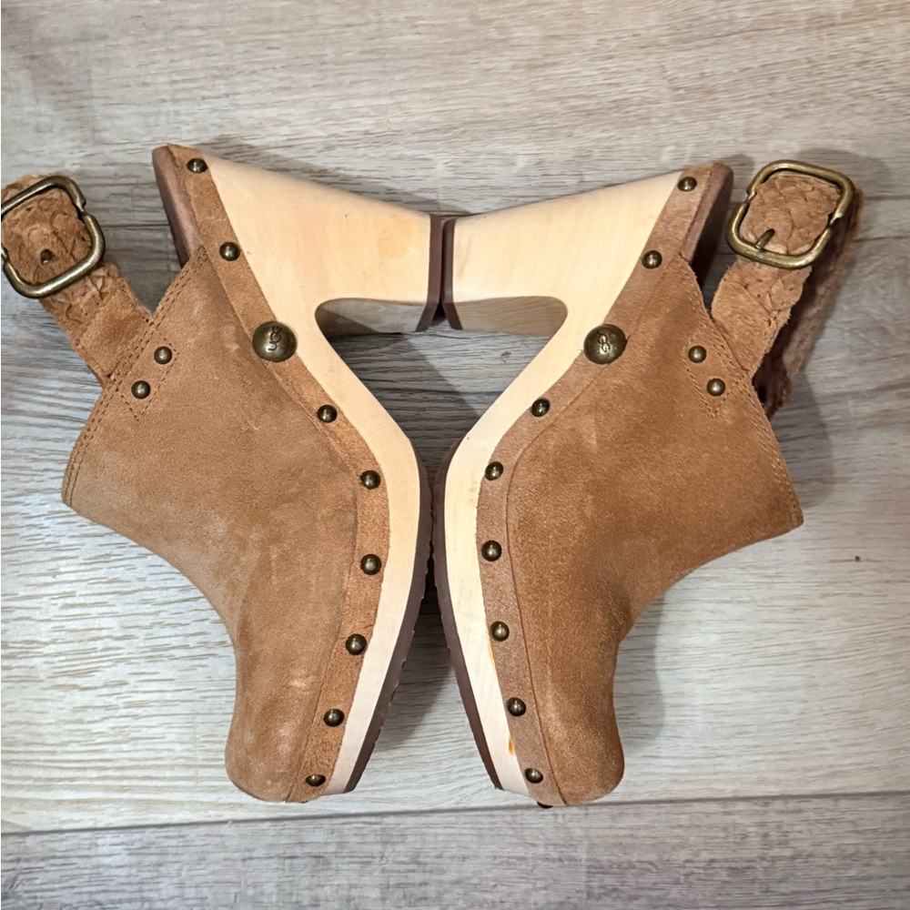 UGG Australia Dafni Sling Back Platform Studded Suede Clogs Sz. 7 EUC